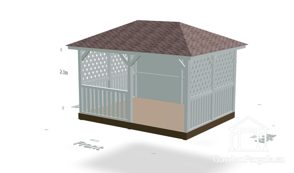 Pavillon 3x4 med fire skråninger