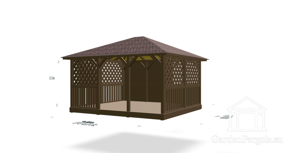 Pavillon 4x45 fire skråninger