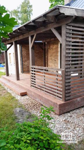 Mørkebrun holdbar havepavillon forlængelse 3x6m