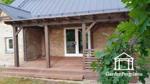Mørkebrun holdbar havepavillon forlængelse 3x6m