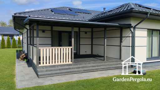 Premium mørkegrå havepavillon med metaltag 4x6m - garden gazebo pergola