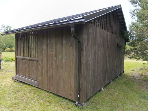 4x6 m Træpavillon — Rummelig Havepavillon med Gulv og Dobbelt Tag