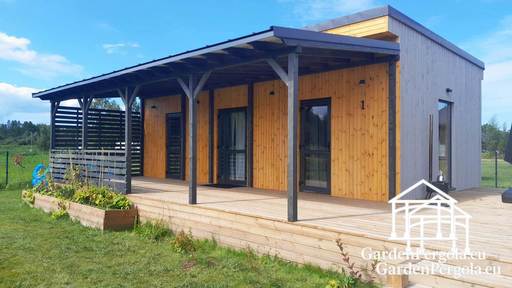 Naturlig Træhusudvidelse med Overdækket Terrasse - garden gazebo pergola