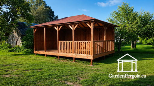 4x6 m Trægazebo til Haven - garden gazebo pergola