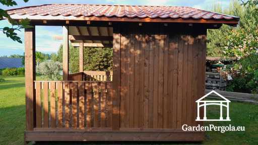 4x6 m Brun Træhavepavillon