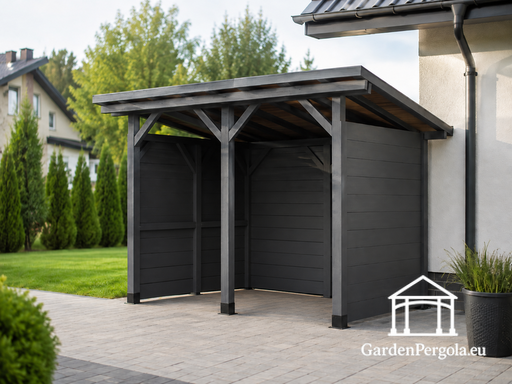 3x3 m Træaffaldsskur - garden gazebo pergola