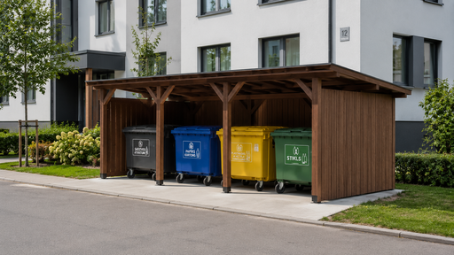 Affaldscontainer Skure til Lejlighedsbygninger – Hvorfor en 3x5 m Træskraldeskur er et Praktisk Valg