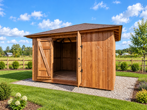 3 × 4,5 m specialfremstillet haveskur i træ med dobbeltdøre - garden gazebo pergola