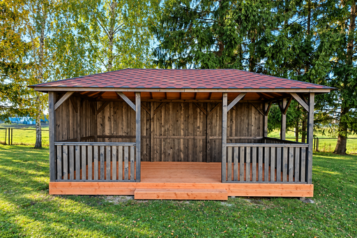 3x6 m havepavillon i træ - garden gazebo pergola
