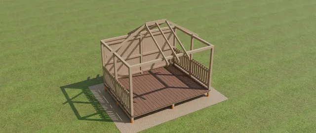 Step 7. Rafters 2: same rafters on the sides